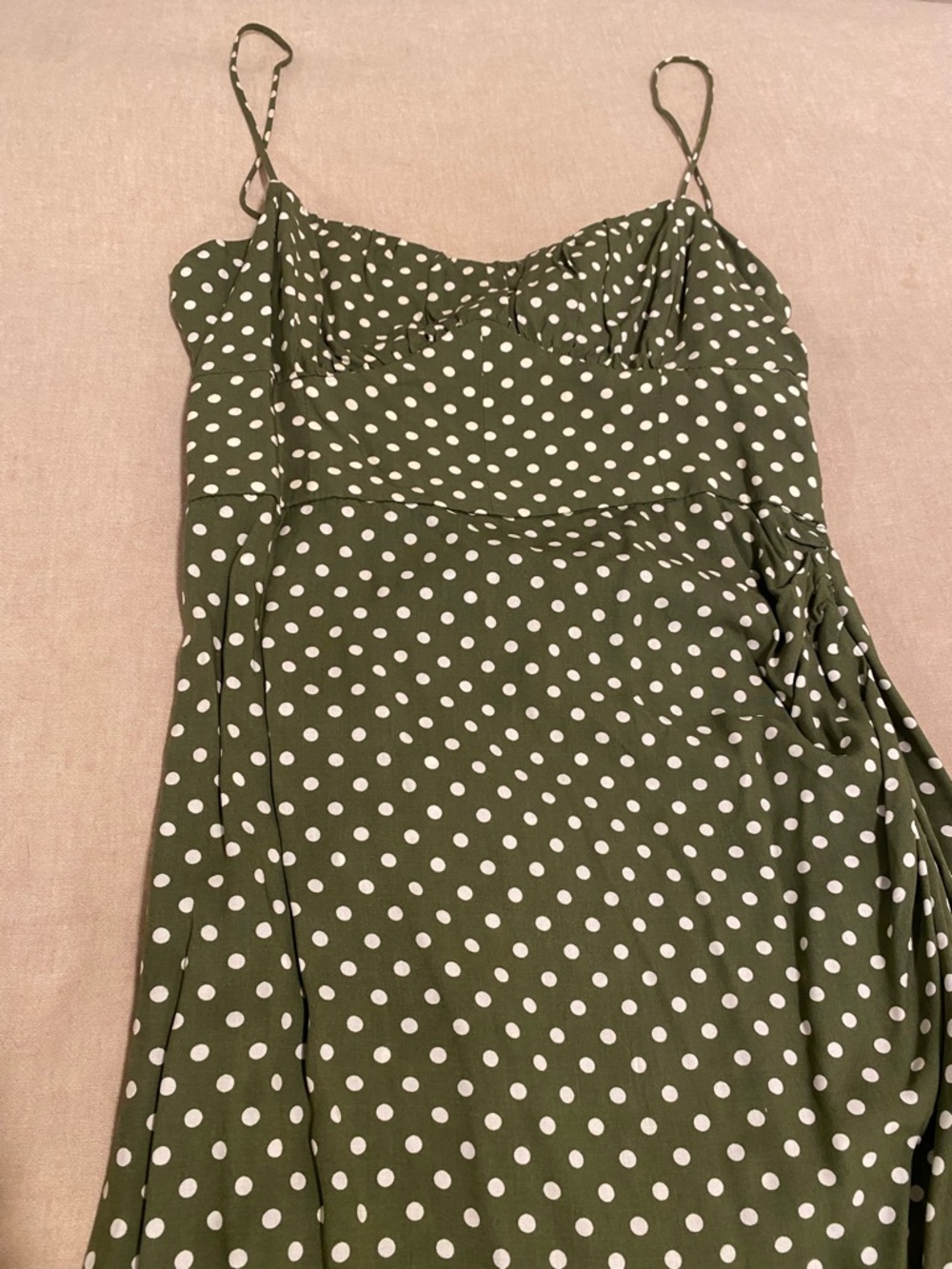 Strappy Zara Green Polka Dot Maxi Dress Sz S - GREAT CONDITION! - Picture 4 of 8